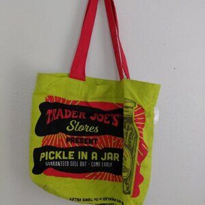 Traders Joe Reusable Canvas Pickle Bag Tote 13x15